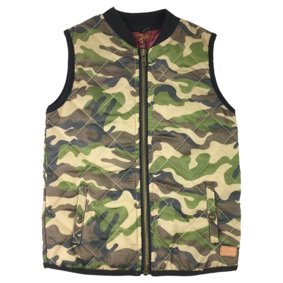 7 For All Mankind Camo Print Zip Up Vest Boys 4T